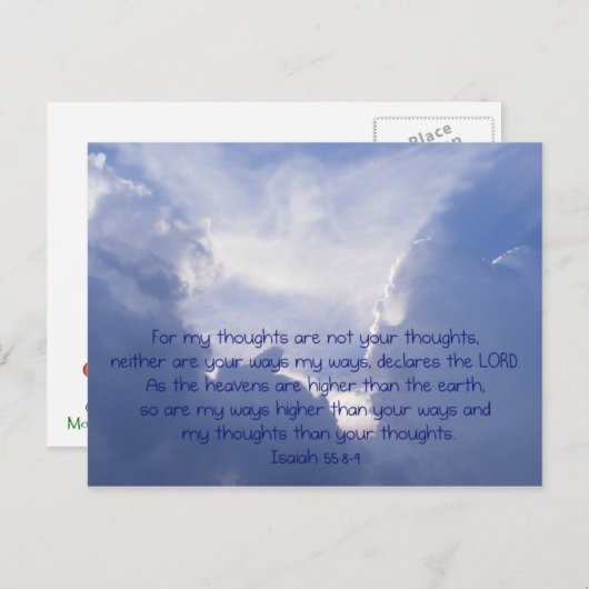 Schrift, engel Afbeelding, Jesaja 55:8,9, Briefkaart (Voorkant / Achterkant)