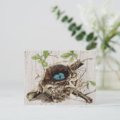 schrift ephemera vogelnest botanisch frans briefkaart (Staand voorkant)