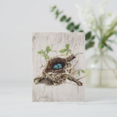 schrift ephemera vogelnest botanisch frans briefkaart (Staand voorkant)