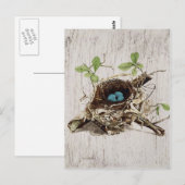 schrift ephemera vogelnest botanisch frans briefkaart (Voorkant / Achterkant)