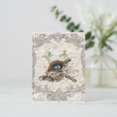  schrift ephemera vogelnest botanisch frans briefkaart (Staand voorkant)