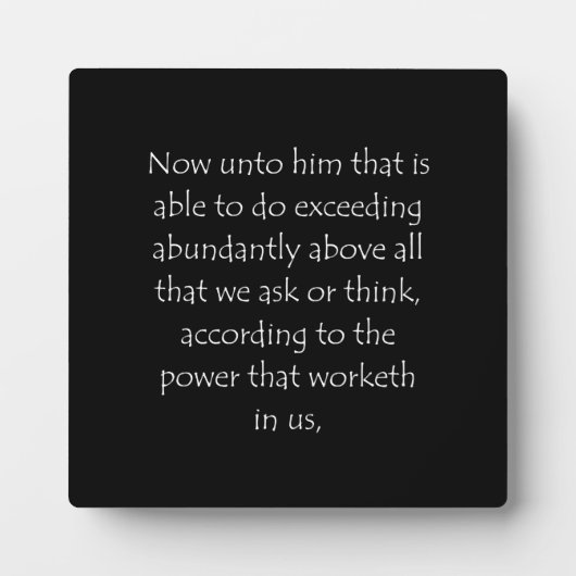 Schrift Ephesians 3 20 Fotoplaat (Voorkant)
