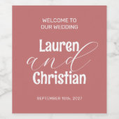 Schrift - Etiket rode bruiloft (Enkel label)