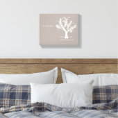 Schrift Family Tree Canvas Print, warm grijs Afdruk (Insitu (Slaapkamer))