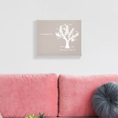 Schrift Family Tree Canvas Print, warm grijs Afdruk (Insitu (Woonkamer))