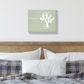 Schrift Family Tree Canvas Print, warm grijs Afdruk (Insitu (Slaapkamer))