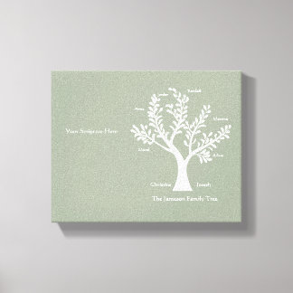 Schrift Family Tree Canvas Print, warm grijs Afdruk