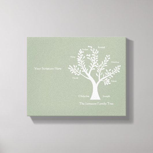 Schrift Family Tree Canvas Print, warm grijs Afdruk (Voorkant)