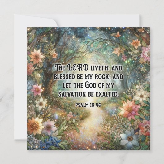 Schrift Glas in lood Bloemenbos Pasen Feestdagenkaart (Voorkant)