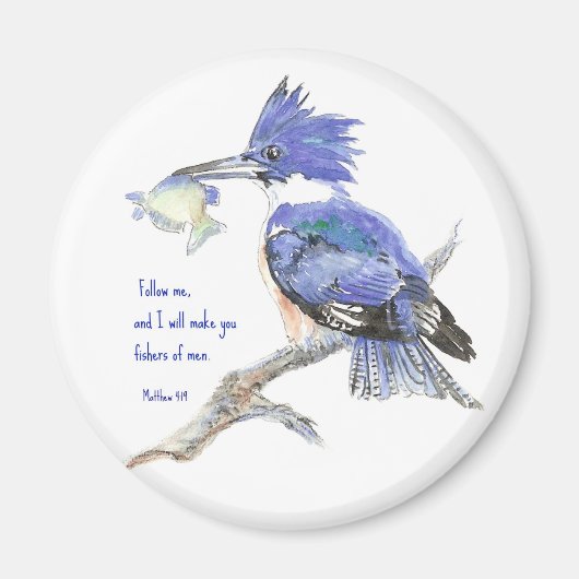 Schrift, Inspirerend voor de visserij op Mannen Magneet (Voorkant)