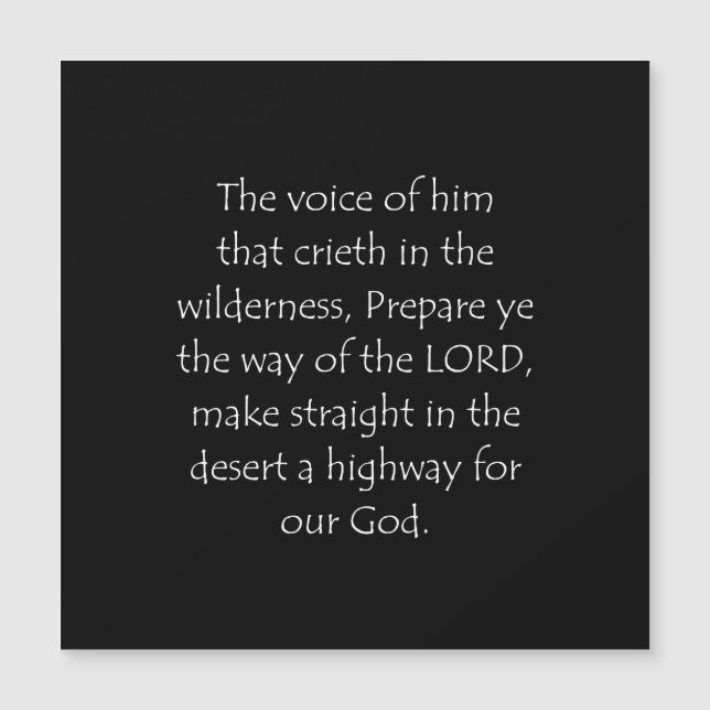 Schrift Isaiah 40 3 (Voorkant)