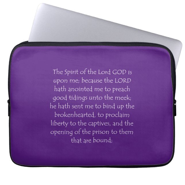 Schrift Isaiah 61 1 Laptop Sleeve (Voorkant)