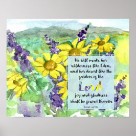 Schrift Jesaja 51:3 Woestijnlupinen Wilde Bloemen Poster
