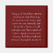 Schrift Malachi 3 10 Magneet (Voorkant)