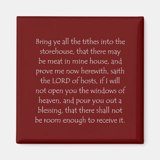 Schrift Malachi 3 10 Magneet (Voorkant)