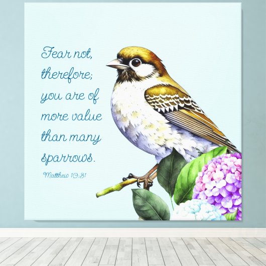 Schrift Mattheüs 10:31 Canvas Afdruk (Insitu (Houten vloer))