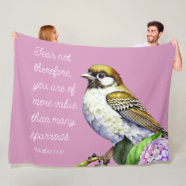 Schrift Mattheüs 10:31 Fleece Deken