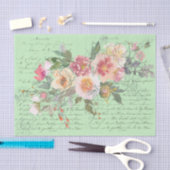  schrift met roze en witte rozen tissuepapier (Craft)