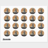 Schrift met vuurtoren ronde sticker (Vel)