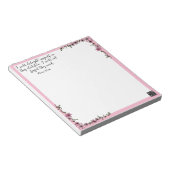 Schrift Notitieblok roze (Schuin)