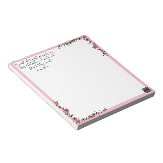 Schrift Notitieblok roze (Schuin)