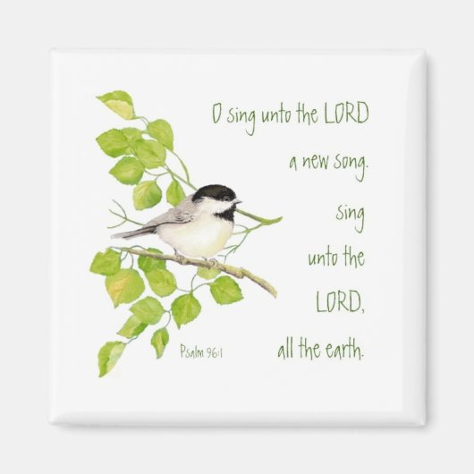 Schrift, o Sing Unto the Lord, Music Bird Magneet (Voorkant)
