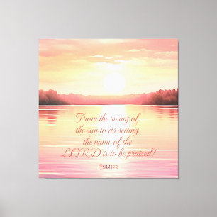 Schrift Psalm 113:3 Canvas Afdruk