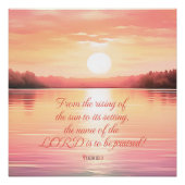 Schrift Psalm 113:3 Perfect Poster (Voorkant)