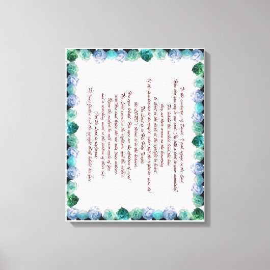 Schrift, psalm 11, Bijbelversie, Canvas Afdruk (Voorkant)