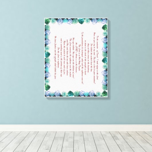 Schrift, psalm 11, Bijbelversie, Canvas Afdruk (Insitu (Houten vloer))