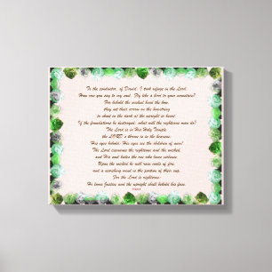 Schrift, psalm 11, Bijbelversie, Canvas Afdruk