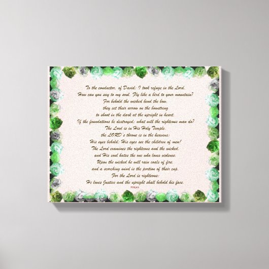 Schrift, psalm 11, Bijbelversie, Canvas Afdruk (Voorkant)