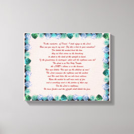 Schrift, psalm 11, Bijbelversie, Canvas Afdruk