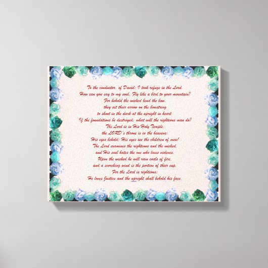 Schrift, psalm 11, Bijbelversie, Canvas Afdruk (Voorkant)
