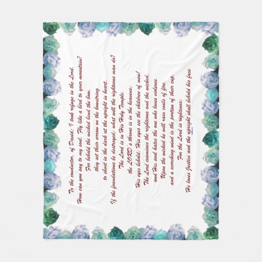 Schrift, psalm 11, Bijbelversie, Fleece Deken (Voorkant)