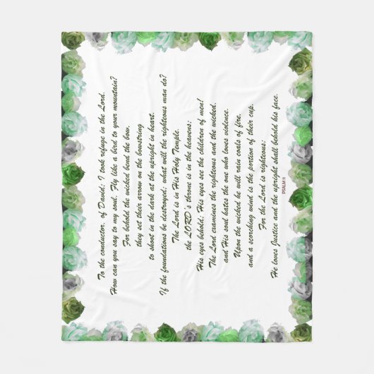 Schrift, psalm 11, Bijbelversie, Fleece Deken (Voorkant)