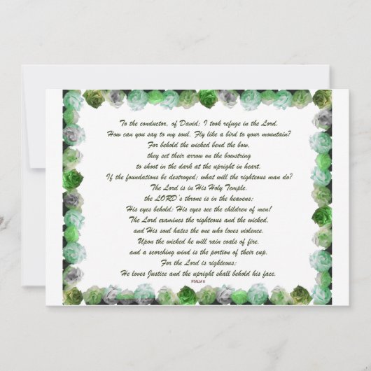 Schrift, psalm 11, Bijbelversie, Kaart (Voorkant)