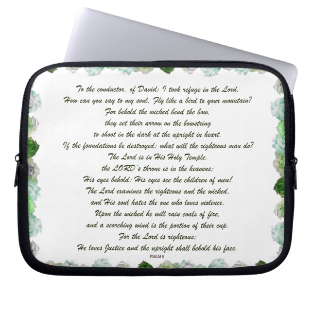 Schrift, psalm 11, Bijbelversie, Laptop Sleeve (Voorkant)