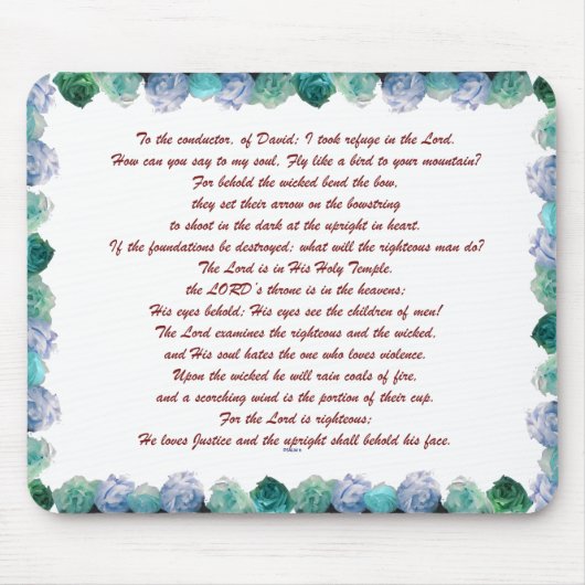 Schrift, psalm 11, Bijbelversie, Muismat (Voorkant)