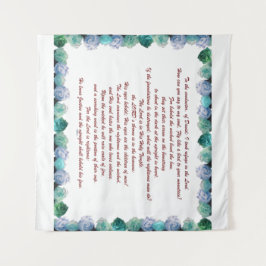 Schrift, psalm 11, Bijbelversie, Wandkleed