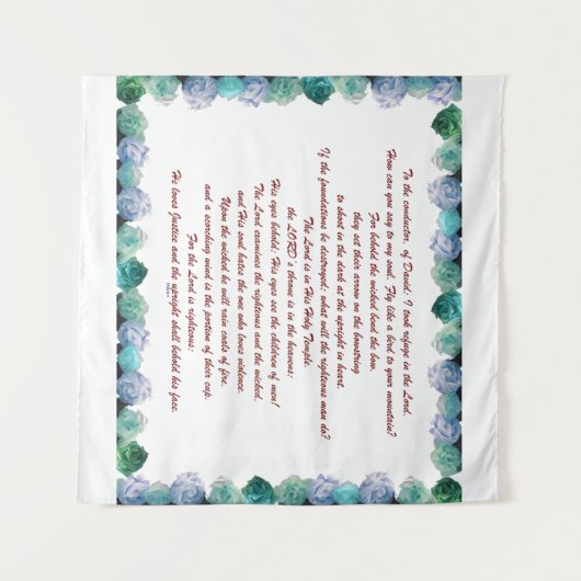 Schrift, psalm 11, Bijbelversie, Wandkleed (Voorkant (horizontaal))