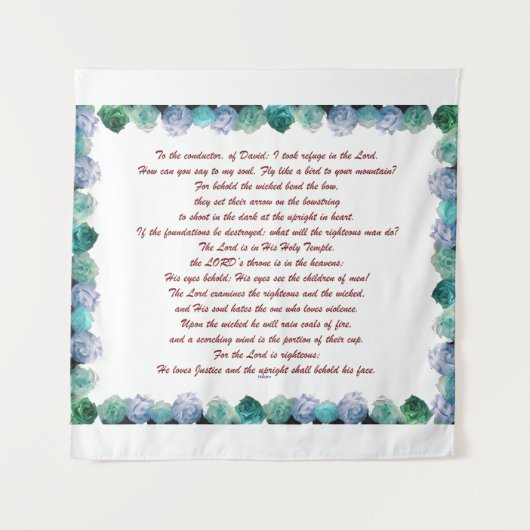 Schrift, psalm 11, Bijbelversie, Wandkleed (Voorkant)