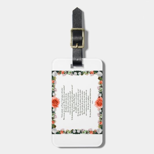 Schrift, psalm 11, botanisch bagagelabel (Voorkant verticaal)