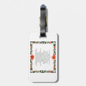 Schrift, psalm 11, botanisch bagagelabel (Achterkant verticaal)