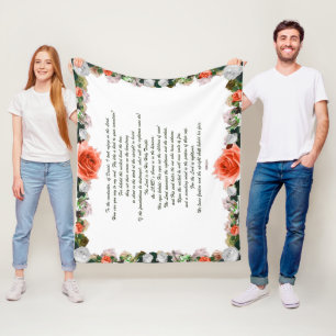 Schrift, psalm 11, botanisch fleece deken