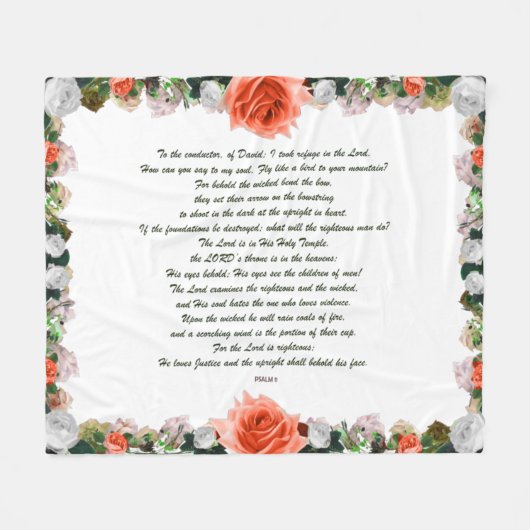 Schrift, psalm 11, botanisch fleece deken (Voorkant (Horizontaal))