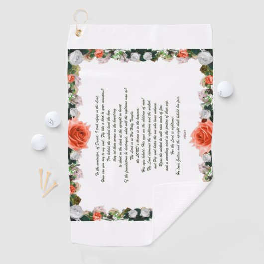 Schrift, psalm 11, botanisch golfhanddoek (Insitu)