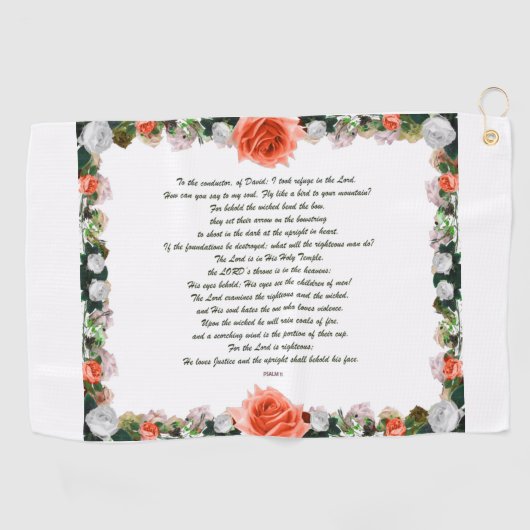 Schrift, psalm 11, botanisch golfhanddoek (Horizontaal)