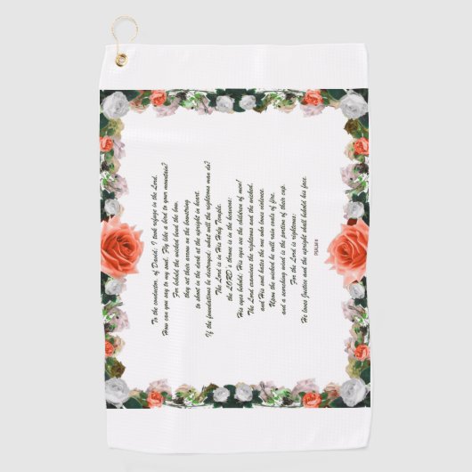 Schrift, psalm 11, botanisch golfhanddoek (Voorkant)