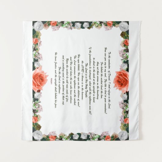 Schrift, psalm 11, botanisch wandkleed (Voorkant (horizontaal))